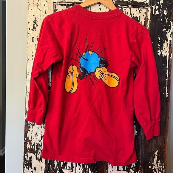 Vintage Juniors Mickey & Co Mickey Mouse front back Long sleeve T-shirt. Size M - Picture 2 of 8